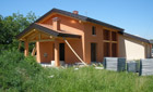 Abitazione in legno. Costruzione facciata anteriore Abitazione in legno.Costruzione facciata anteriore realizzata dall'architetto Barutta